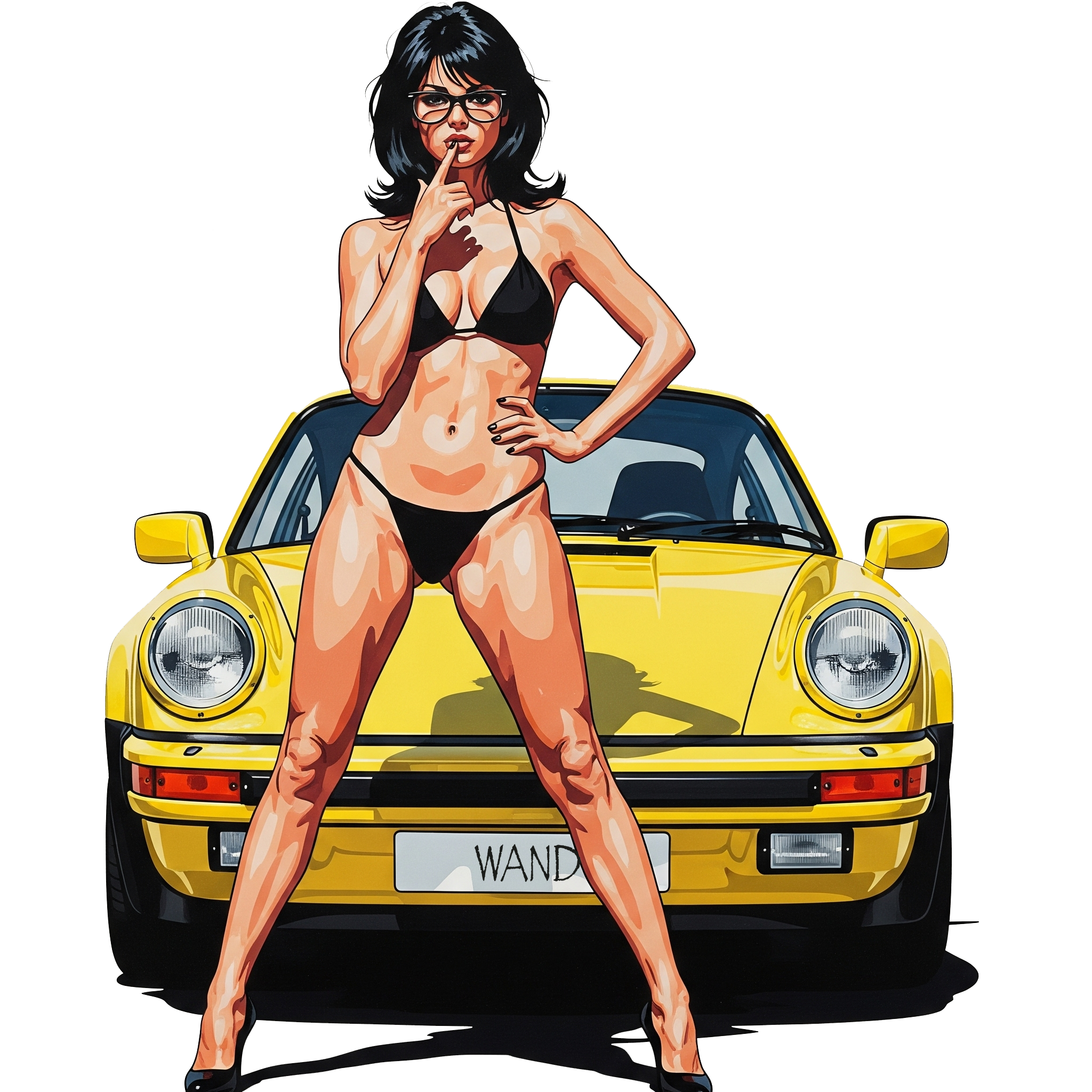 911 YEL BLK BIKINI