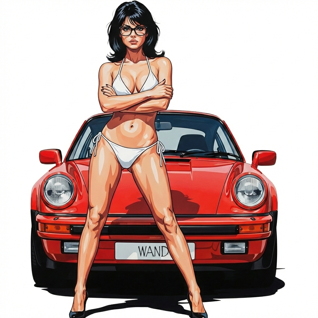 911 RED WHT BIKINI
